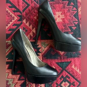 Pelle Moda Black Platform Heels